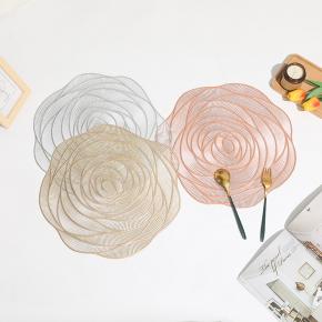 Rose shaped PVC soft decorative table placemat